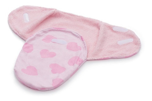 Manta Soft Cuero Bebê Cobertor Anti-alérgico Enroladinho Cor Rosa - Coração