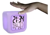 Comprar Reloj Despertador Cubo Con Temperatura Cambia Color Alarma