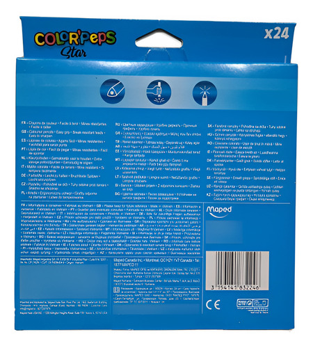 Colores De Madera Maped De 24 Piezas Triangulares