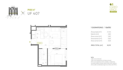 Imagen 12 de 13 de Venta Apartamento 1 Dormitorio La Aguada - Edificio 01 Libertador