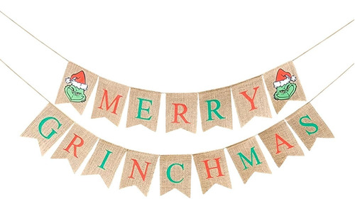 Guirnalda Grinch Diseño Para Decoracion Navidad Chimenea