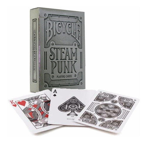 Imagen 1 de 6 de ¡ Cartas Bicycle Steampunk Silver Juego Poker Original !!