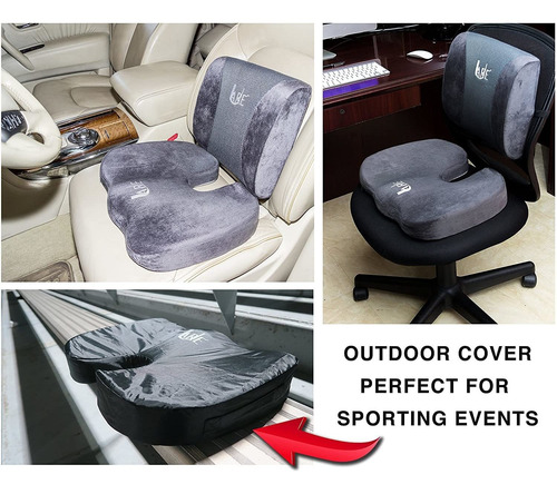 Imagen 3 de 7 de Espuma De Memoria Cool Gel, Cojin Para Asiento Con Tapa Y A