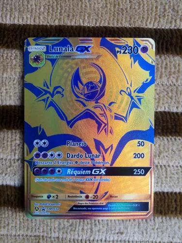 Lunala Gx Carta Pokemon Dourada