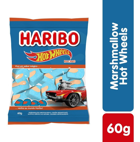 Imagem 1 de 2 de Marshmallow Hot Wheels Baunilha Haribo Mattel 60g