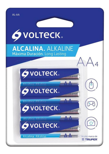 Imagen 2 de 2 de Pila Alcalina Tamaño Aa, Blíster Con 4 Pzas, Volteck