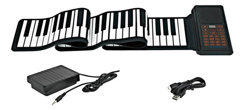 Piano Flexible Enrollable De 88 Teclas Con Pantalla Led