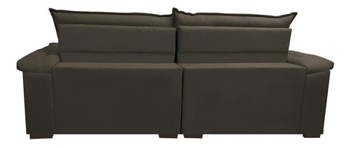 Sofá Retrátil e Reclinável Molas Ensacadas Cama inBox Botonê 2,12m Espuma Viscoelástico Suede Café