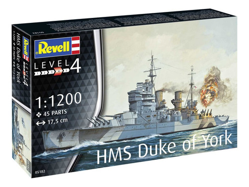 Kit de barco Revell Hms Duke of York 1/1200, 45 piezas 05182