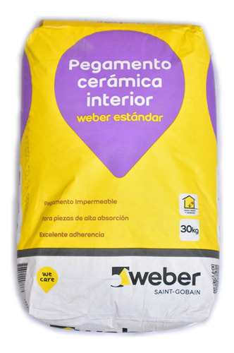 Pegamento Cerámica Interior Weber Estándar Bolsa X 30kg