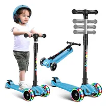 Comprar Scooter Patín De Diablo Plegable Niños Patin Del Diablo Led Azul Scooter Patín