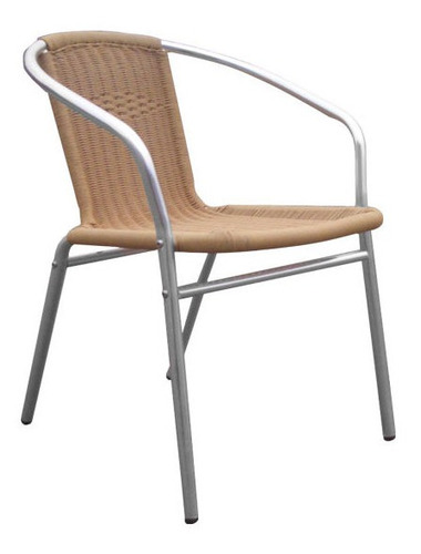 Sillon Silla X2 De Aluminio Ratan + Mesa Jardin Balcon