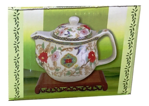 Tetera De Porcelana China Diseño Chino Con Infusor Metalico