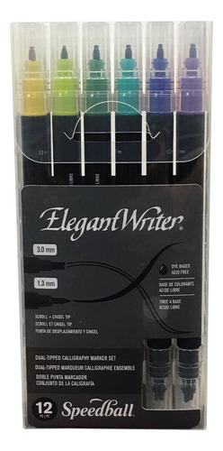 Speedball Elegant Writer Marcadores De Doble Punta 12 Unds