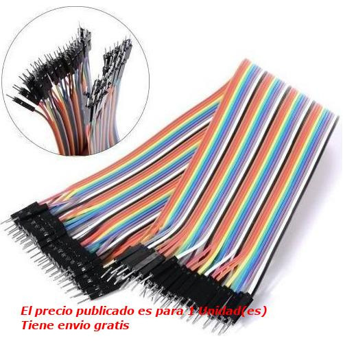 40 Cables Dupont Jumper 30cm 2.54 Mm Macho A Macho