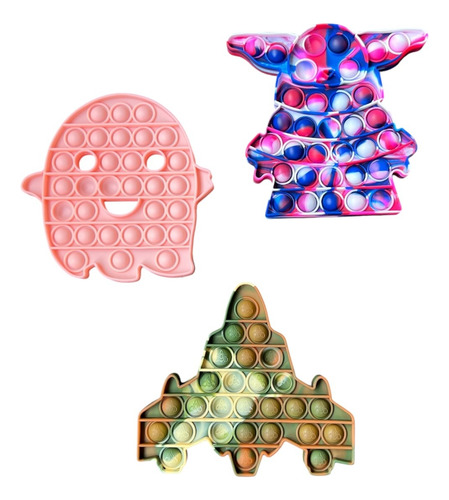 Pop It Fidget Sensorial Anti Stress Kit Com 3 Unidades