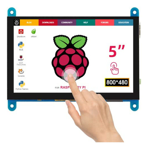 Monitor Táctil Raspberry Pi De 5 Puertos Hdmi 800x480 - Pi 4