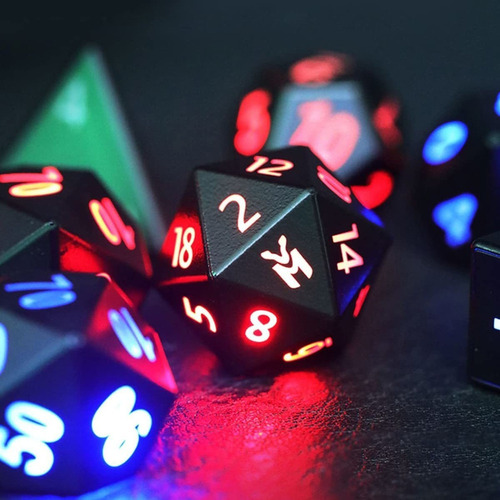 7 Piezas De Dados Led Luminosos Dnd Para Dragones Mazmorras
