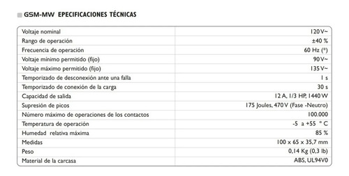 Imagen 6 de 7 de Protector De Voltaje Exceline Para Hornos Microondas 120v