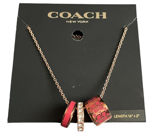 Coach Original Collar Cadena Esmaltado Rose Gold