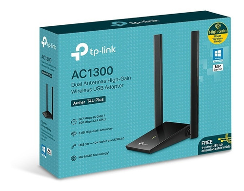 Imagen 3 de 8 de Capturador De Red Tp-link Usb Archer T4u Plus Dual Band