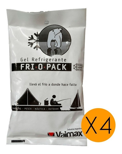 Gel Refrigerante Frio-o-pack Valmax Rs4 250gr X4 Unidades