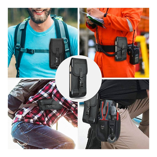 Imagen 8 de 8 de Funda Comando Negra Vertical Nylon Balistic V1 4.7 Y 5.5