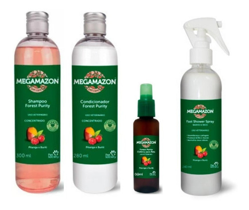 Kit Pet Com Banho Seco+shampoo+condicionador+colônia Pitanga