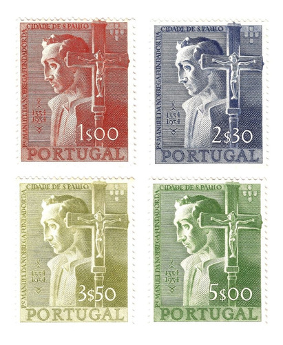 Série Completa Selo 813-816 Portugal 1957 Manuel Da Nóbrega
