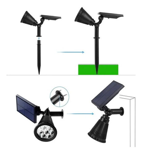 Estaca Solar Reflector. Césped/ Pared. 4 Led .