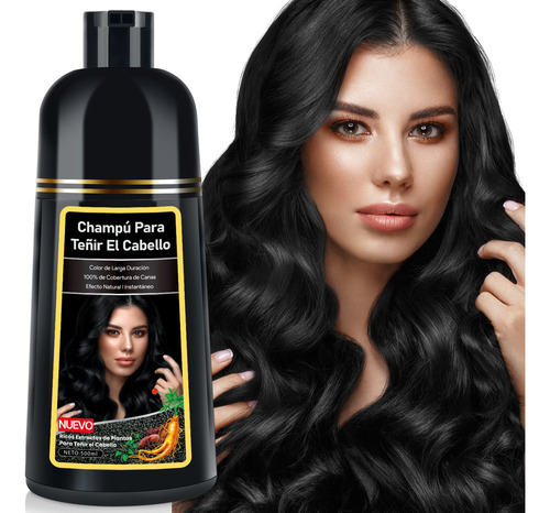 Shampoo Tinte Instantaneo Cubre Canas Extracto De Ginseng
