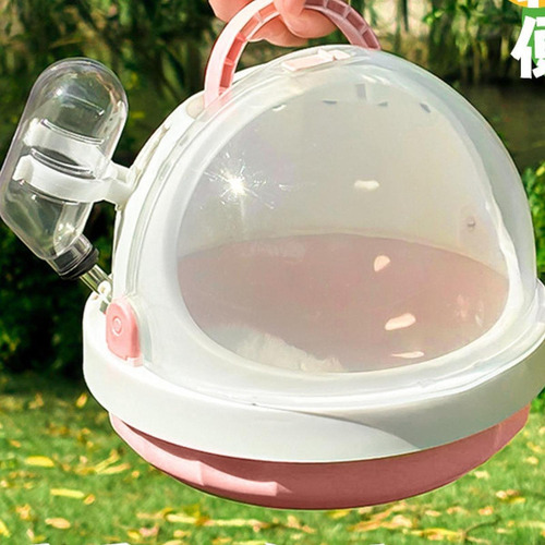 Jaula Portátil Para Mascotas Pequeñas Con Botella De Rosa