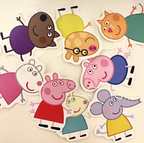 Guirnalda De Papel Peppa Pig X8 Figuras