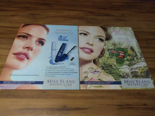 (pg134) 2 Publicidades Miss Ylang * Josie Maran (Usado)