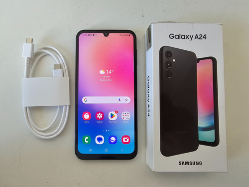 Samsung Galaxy A24 4g 128 Gb Negro Con Caja + Cable 