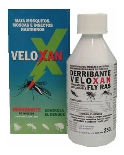 Veloxan Derribante Mosquitos Dengue Insectos Fly Ras 250 Cc