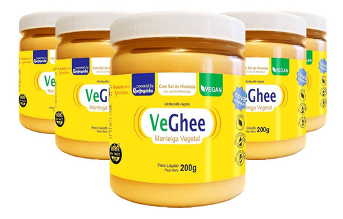 Manteiga Vegana Com Sal Do Himalaia Veghee 200g (5 Unidades)