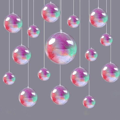 Bola De Árbol De Navidad, Bolas Transparentes, Caja De Caram