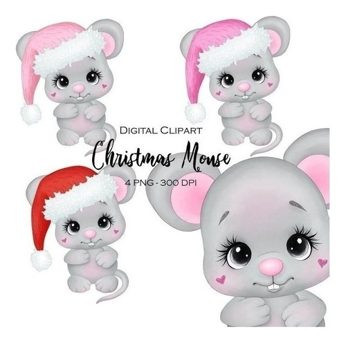 Cliparts Png Ratones Navidadl Bb3 Kit Imprimible