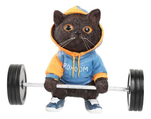 Estatuilla De Gato, Escultura De Gato De Fitness Bonita,