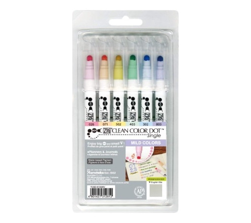  Marcadores Kuretake Zig Clean Color Dot 6 Colores Suaves