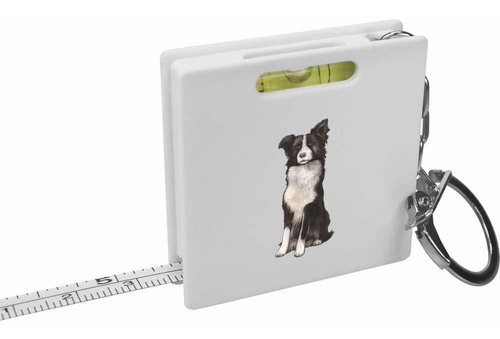 Azeeda 'border Collie' Keyring Tape Measure Spirit Level