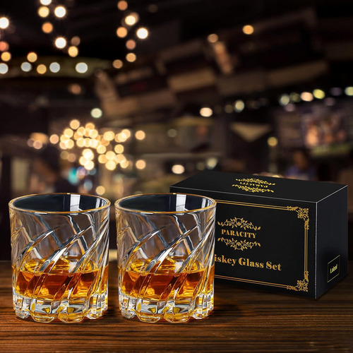 Paracity Juego De 2 Vasos Giratorios Para Whisky...