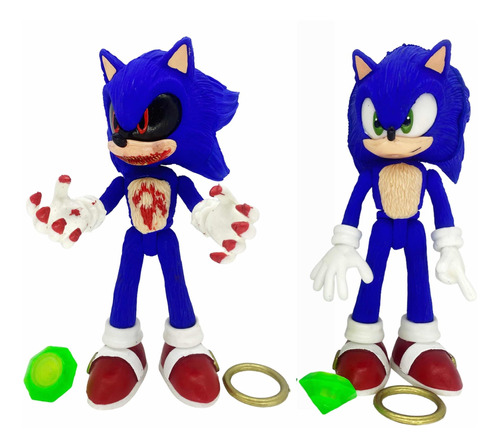 Sonic Y Sonic .exe 2 Figuras Articuladas Con Luz