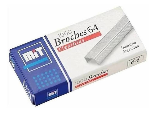 Broche Mit Para Abrochadora N°64 X 1000 Broches Ganchitos