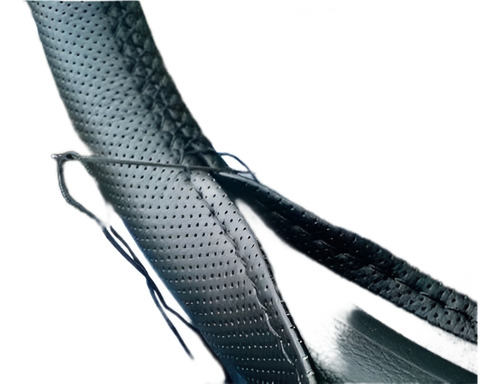 Funda Cubre Volante Cuero Ecologico Para Coser Negro / Gris Negro Liso
