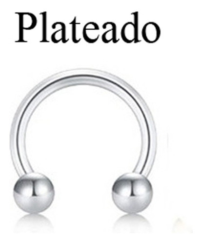 Piercing interno con forma de rosca, punta de titanio, color plateado