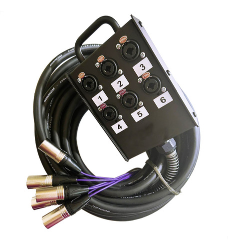Medusa Com Multi Cabos 6 Vias Conectores Combo - 19 Metros