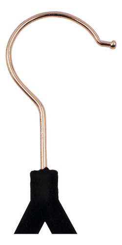 Kit 25 Cabides Veludo Preto Gancho Rose Slim Formato Estrela