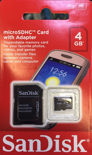 Cartão De Memória Micro Sd Sdhc 4g Sandisk Original Kit C/ 6